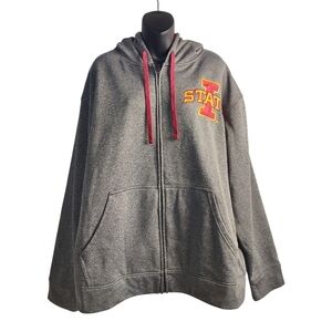 Champion Men's Anthracite lowa State Cyclones Gray Full-Zip Hooded Jacket Sz XL